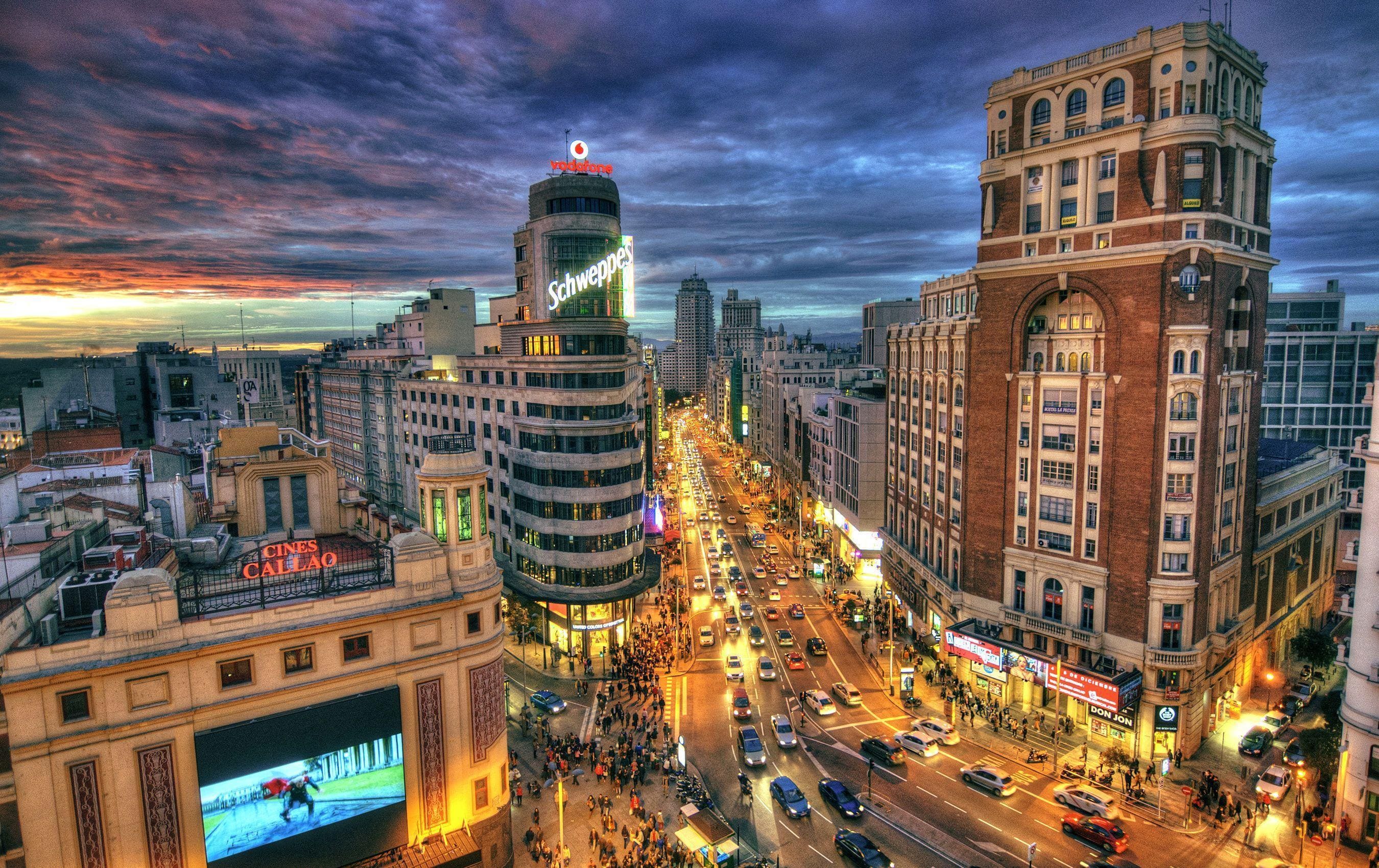 Beautiful street in Madrid, Spain